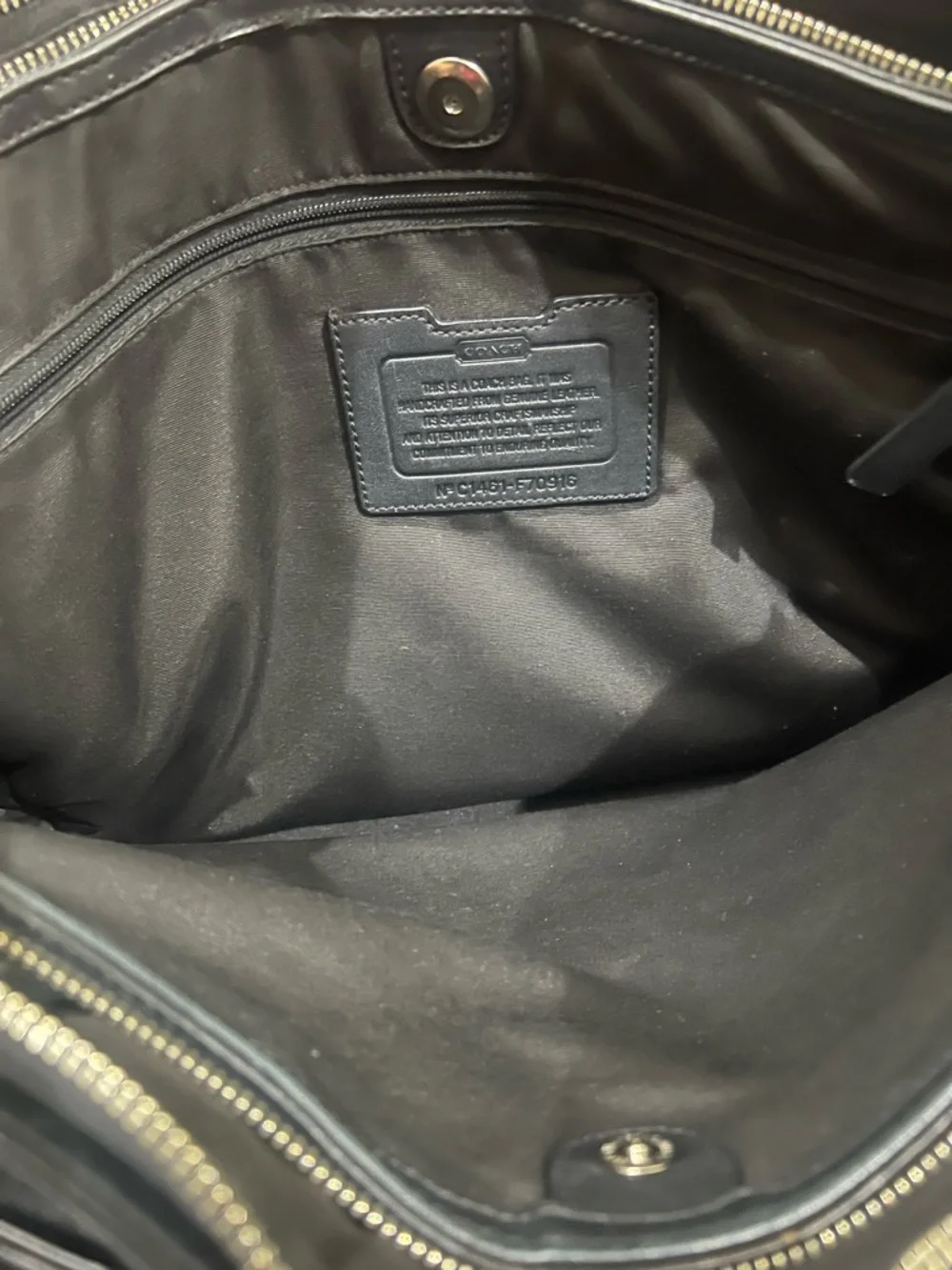 Coach Perry Black Leather messenger Men’s Briefcase Tote Professional Carryall